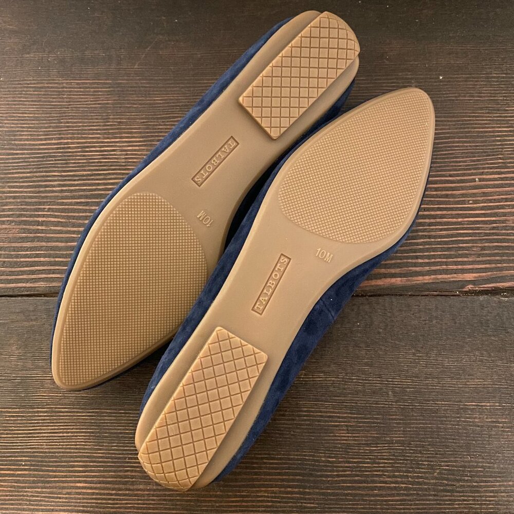 NWOT Talbots Francesca Driving Moccasins. Navy. 100% Leather Suede. Size 10. - Picture 5 of 5